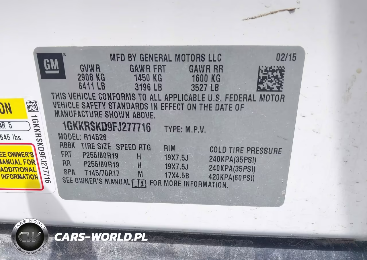2015 GMC Acadia Slt-2 VIN:1GKKRSKD9FJ277716 - 9
