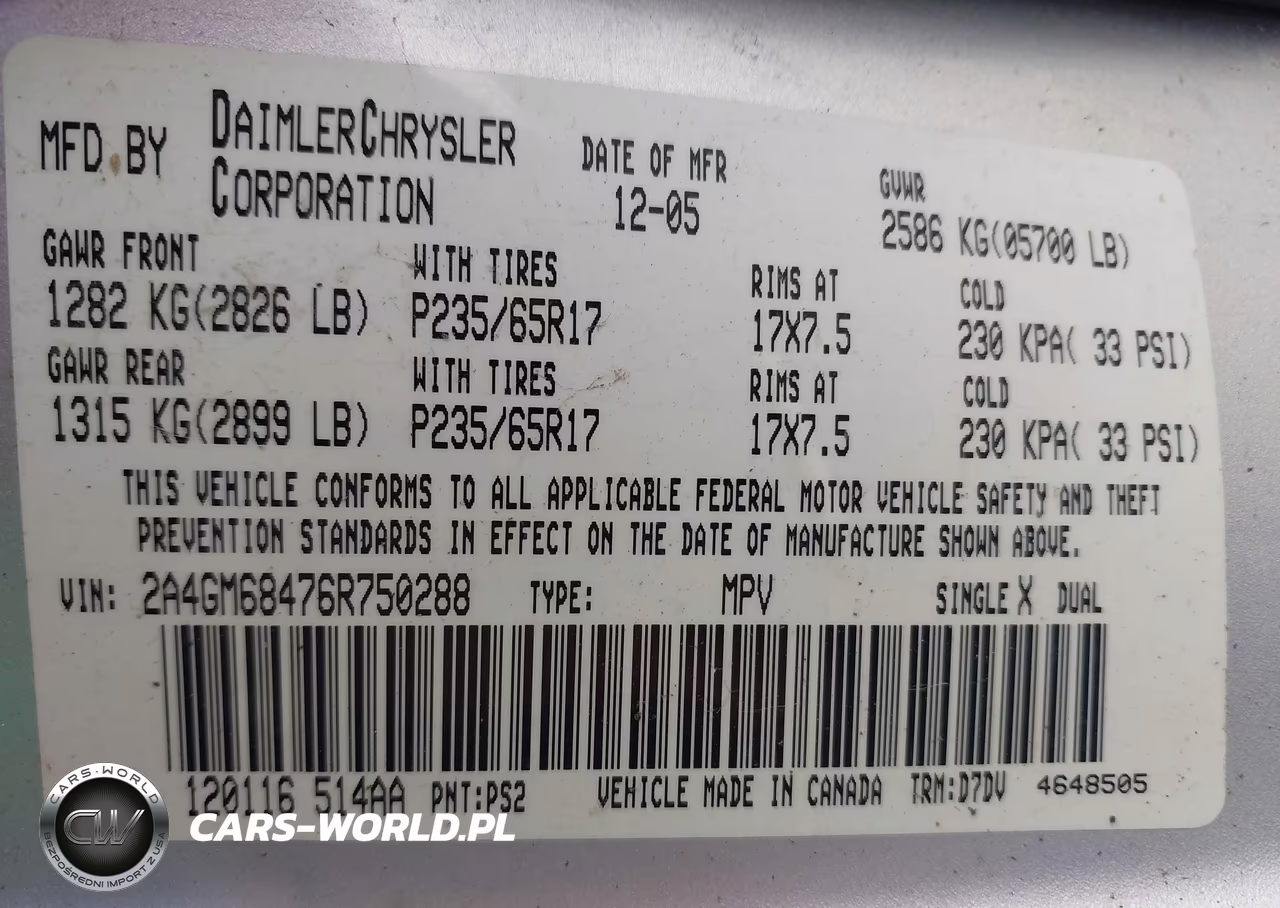 2006 Chrysler Pacifica Touring VIN:2A4GM68476R750288 - 9