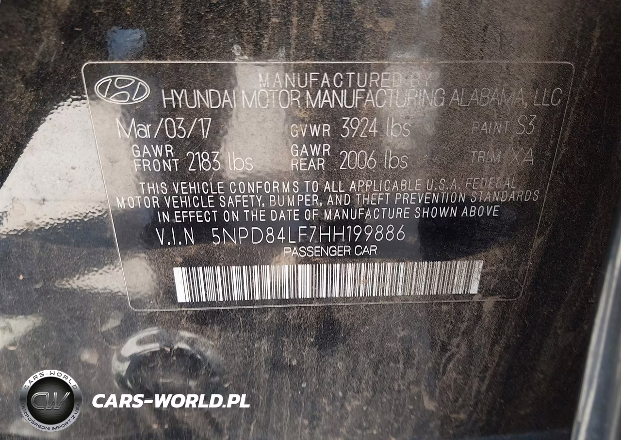 2017 Hyundai Elantra Se VIN:5NPD84LF7HH199886 - 9