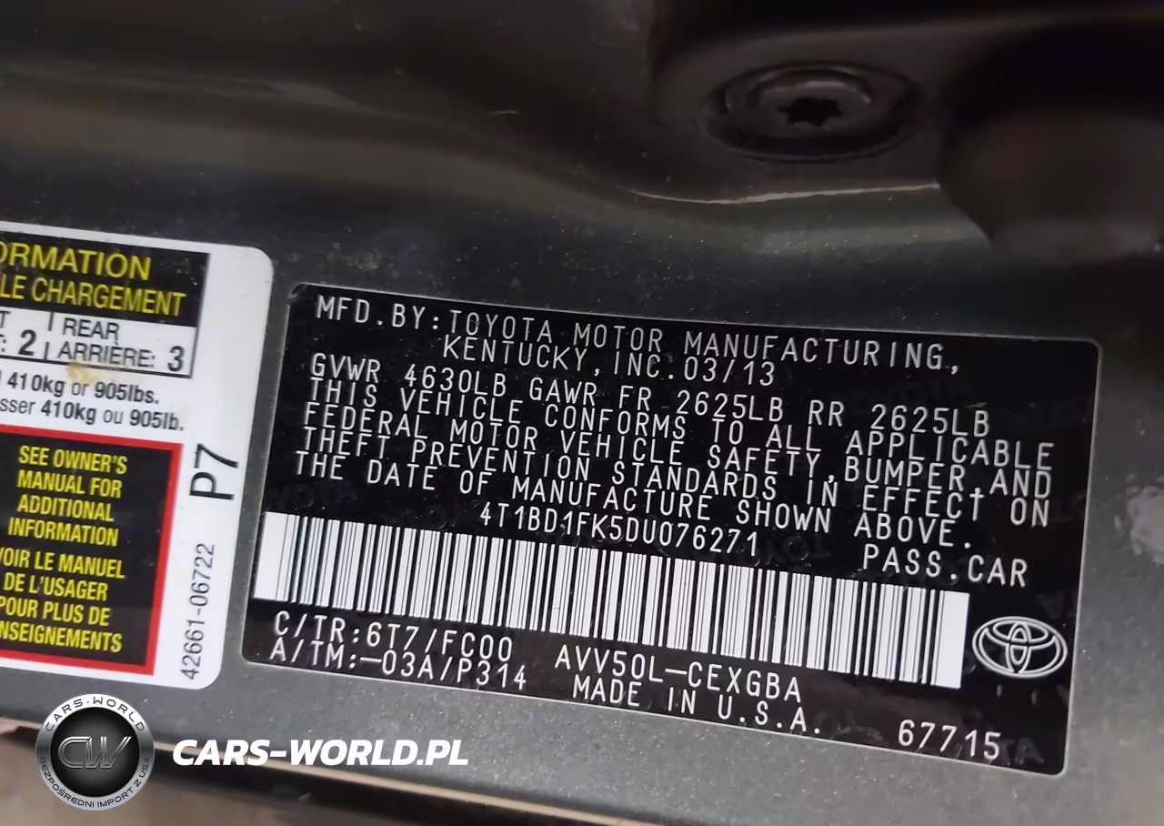 2013 Toyota Camry Hybrid Xle VIN:4T1BD1FK5DU076271 - 9