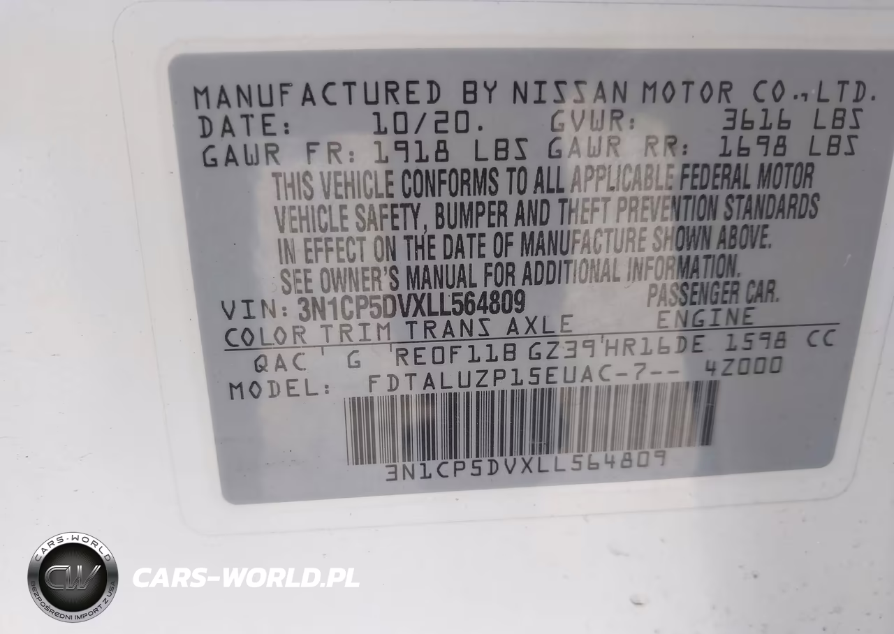 2020 Nissan Kicks Sr Xtronic Cvt VIN:3N1CP5DVXLL564809 - 9