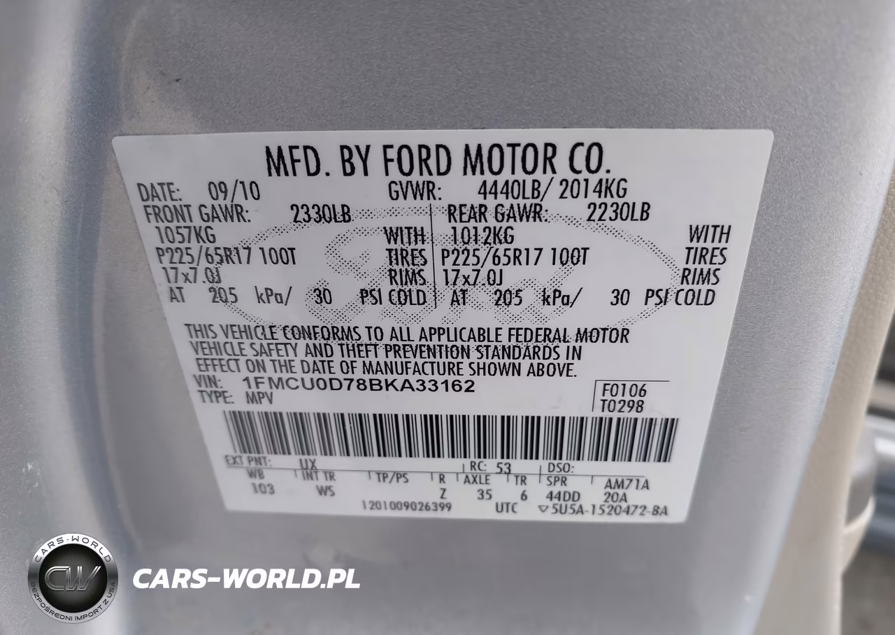 2011 Ford Escape Xlt VIN:1FMCU0D78BKA33162 - 9