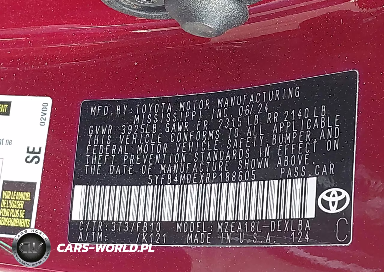 2024 TOYOTA COROLLA LE VIN:5YFB4MDEXRP188605 - 9