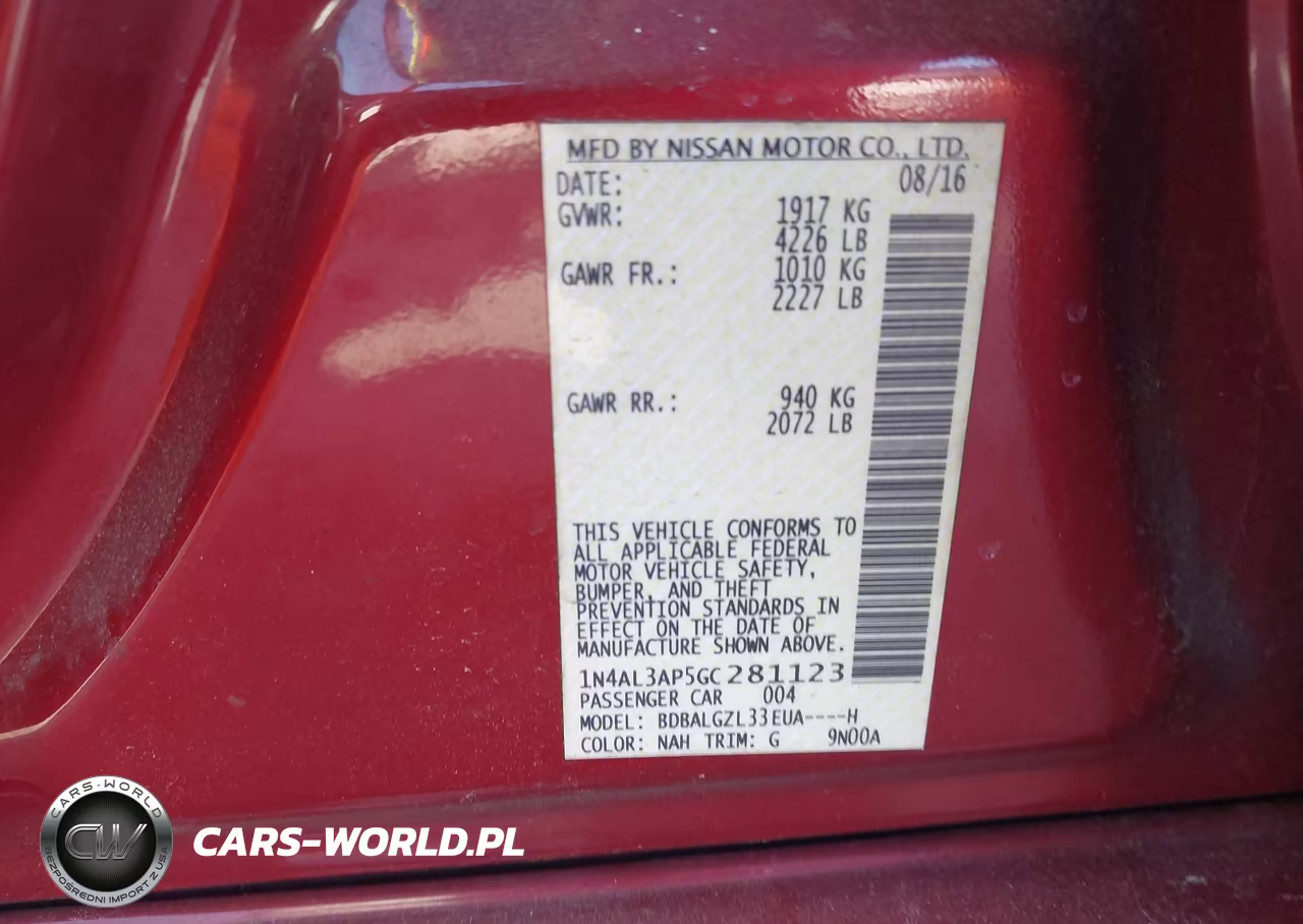 2016 Nissan Altima 2.5 S VIN:1N4AL3AP5GC281123 - 9