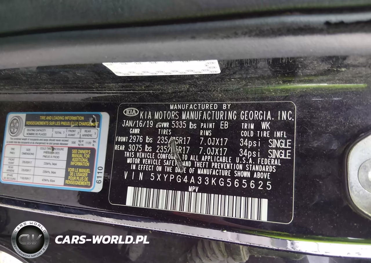 2019 Kia Sorento 2.4L L VIN:5XYPG4A33KG565625 - 9