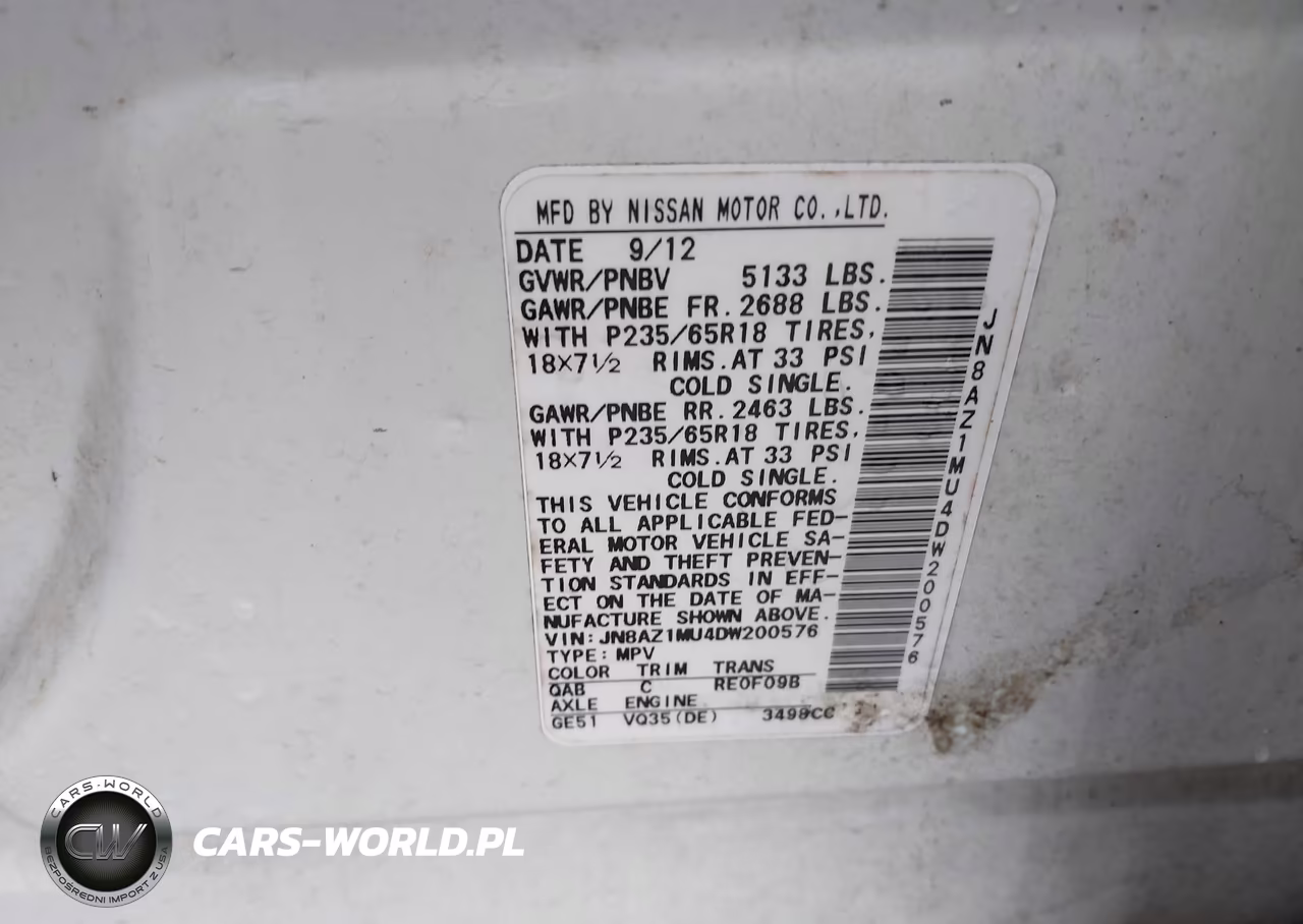 2013 Nissan Murano Sl VIN:JN8AZ1MU4DW200576 - 9