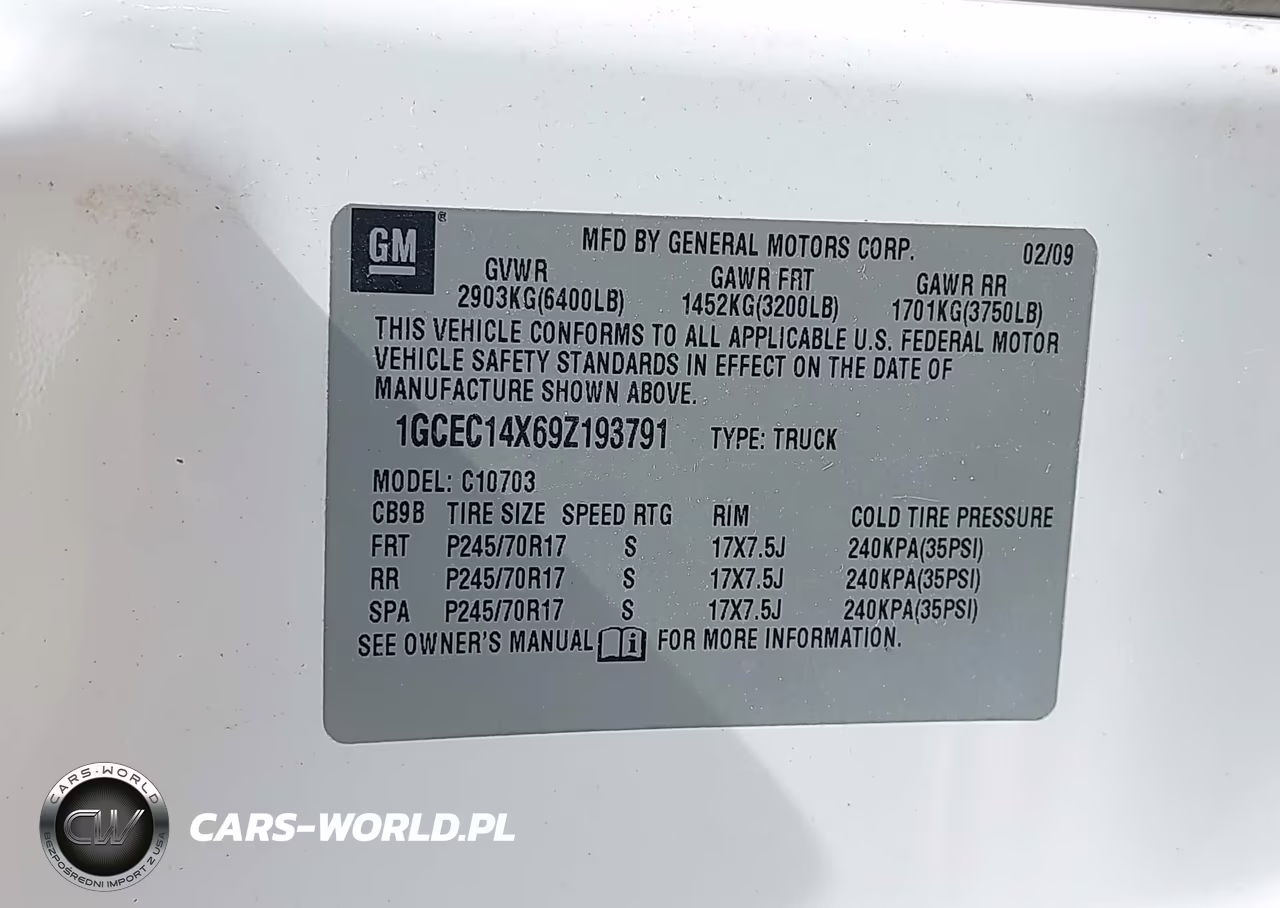 2009 Chevrolet Silverado 1500 Work Truck VIN:1GCEC14X69Z193791 - 9