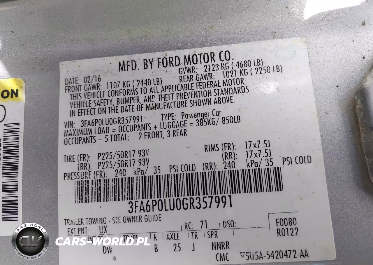 2016 Ford Fusion Se Hybrid VIN:3FA6P0LU0GR357991 - 9