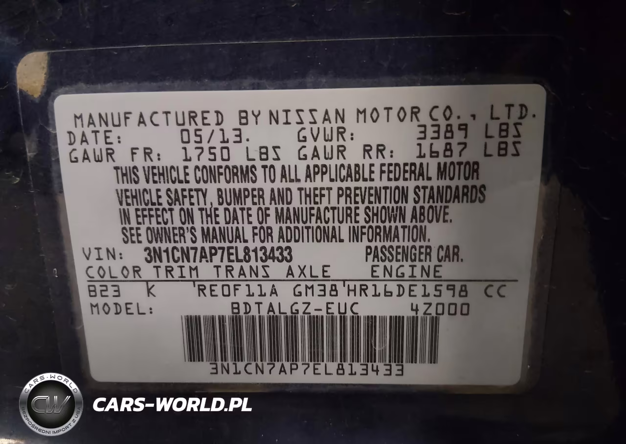 2014 Nissan Versa 1.6 Sl VIN:3N1CN7AP7EL813433 - 9
