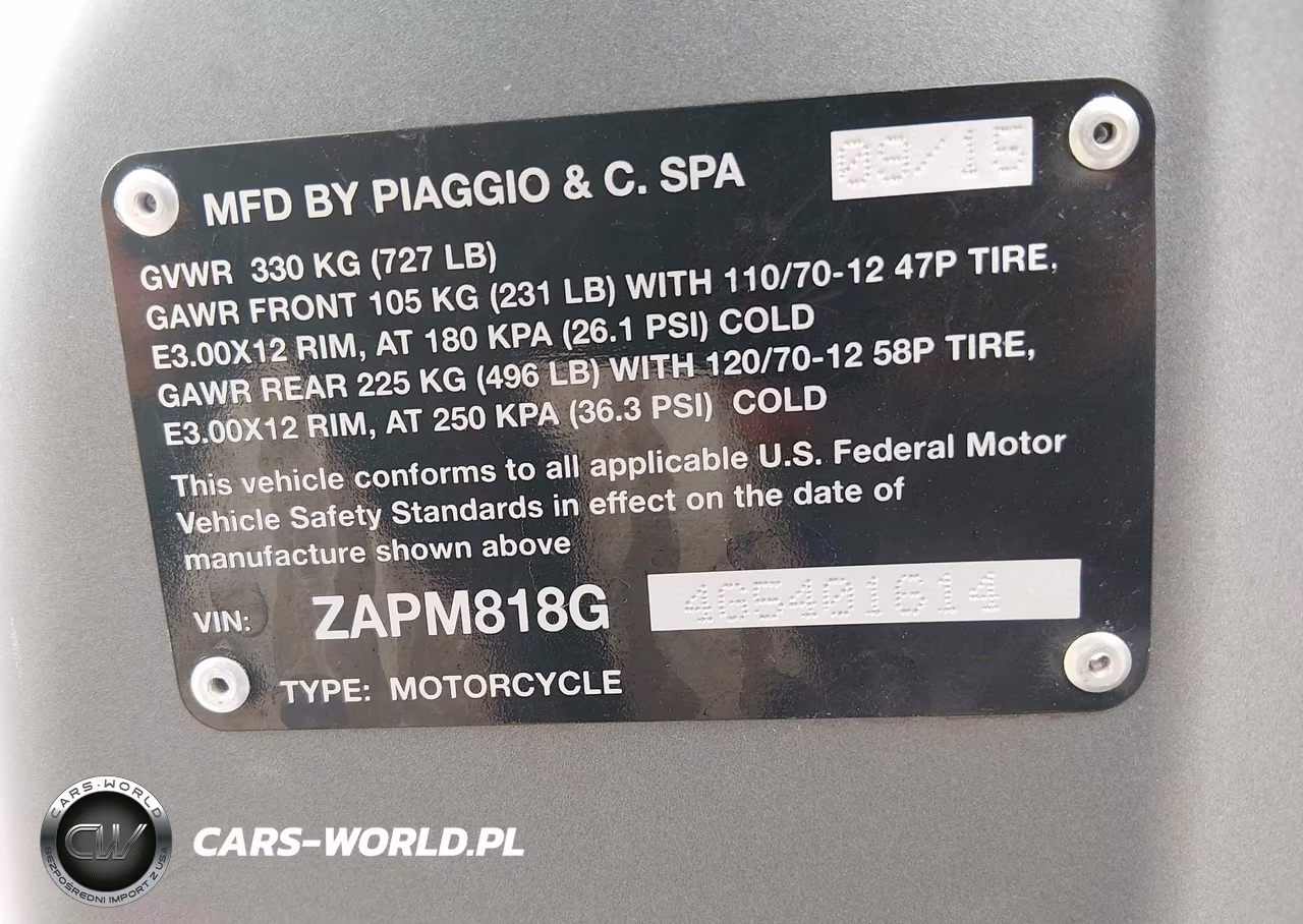 2016 Vespa Sprint 150 3V VIN:ZAPM818G4G5401614 - 10