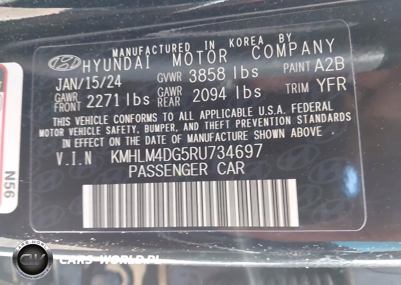 2024 Hyundai Elantra Sel VIN:KMHLM4DG5RU734697 - 9