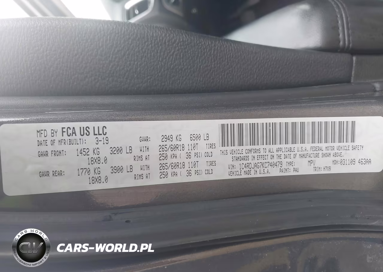 2019 Dodge Durango Sxt Awd VIN:1C4RDJAG7KC740479 - 9