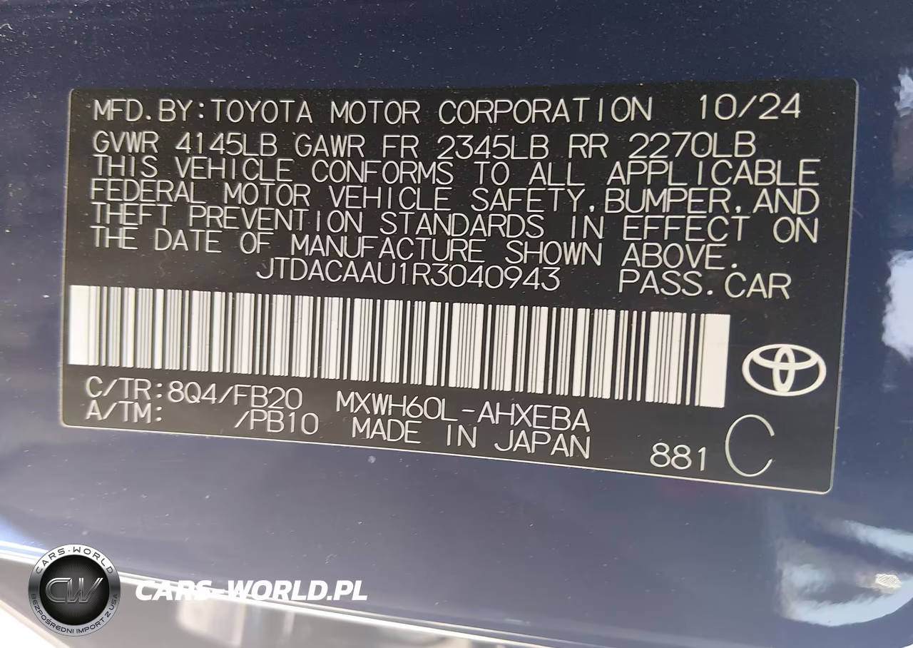 2024 Toyota Prius Le VIN:JTDACAAU1R3040943 - 9