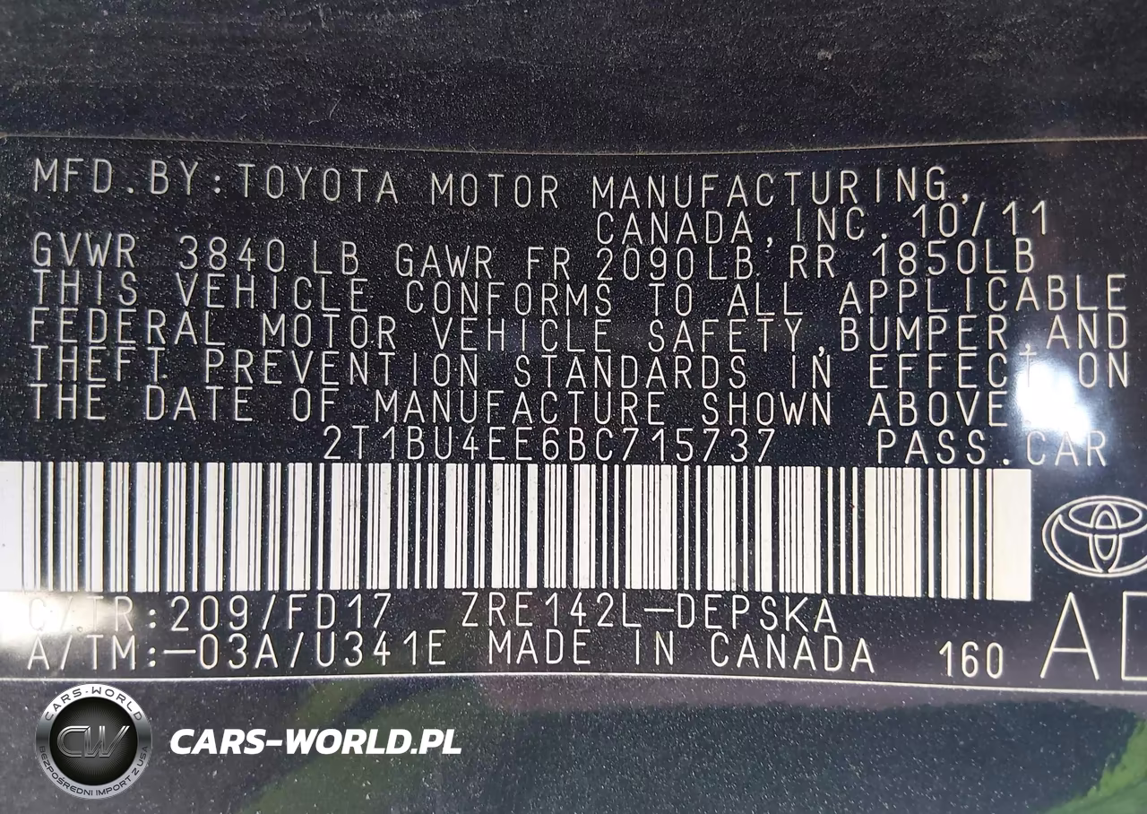 2011 Toyota Corolla S VIN:2T1BU4EE6BC715737 - 9