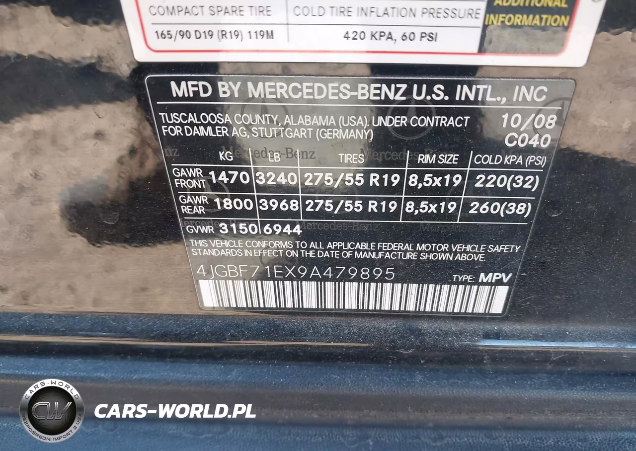 2009 Mercedes-Benz Gl 450 4Matic VIN:4JGBF71EX9A479895 - 9