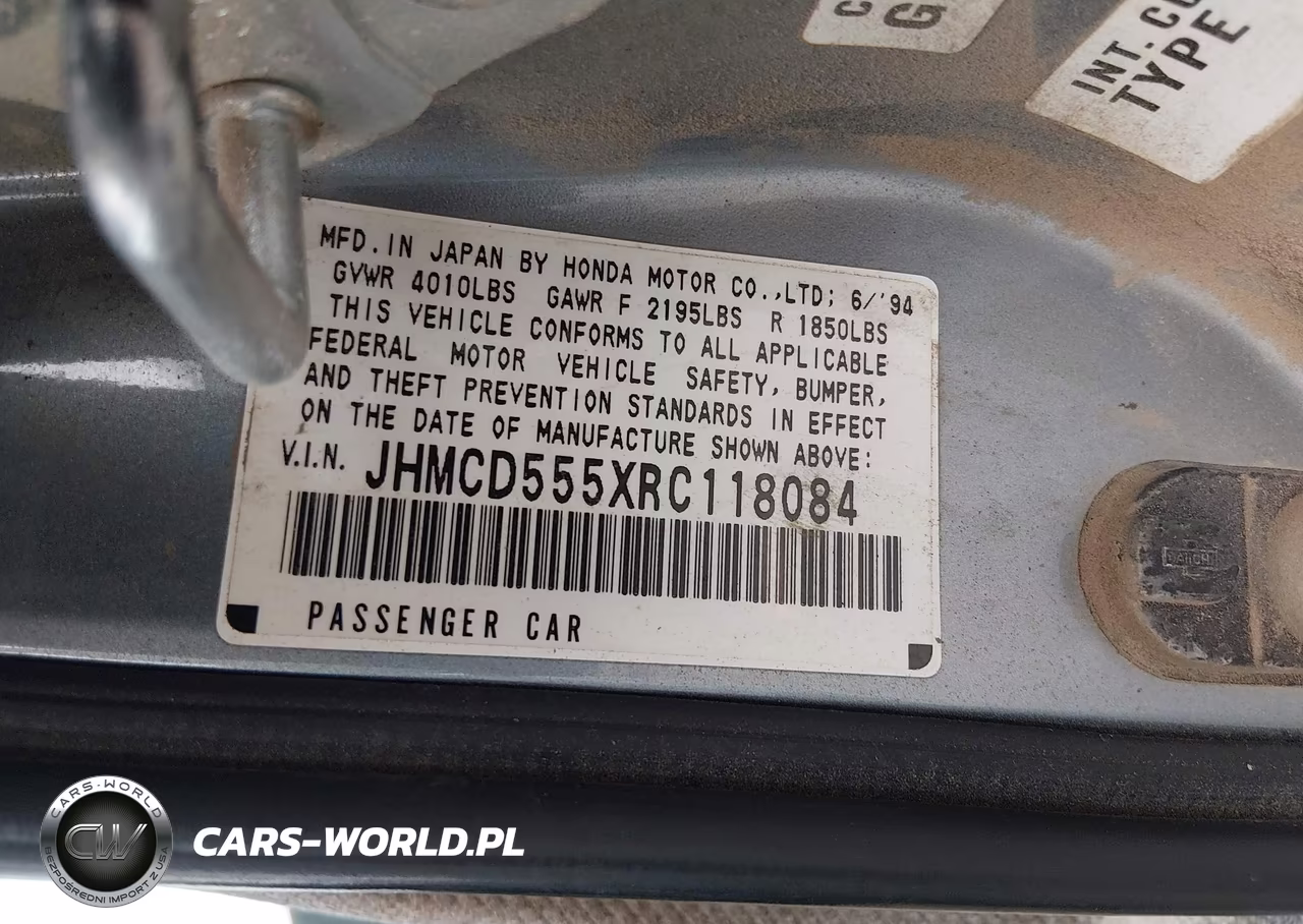 1994 Honda Accord Ex VIN:JHMCD555XRC118084 - 9