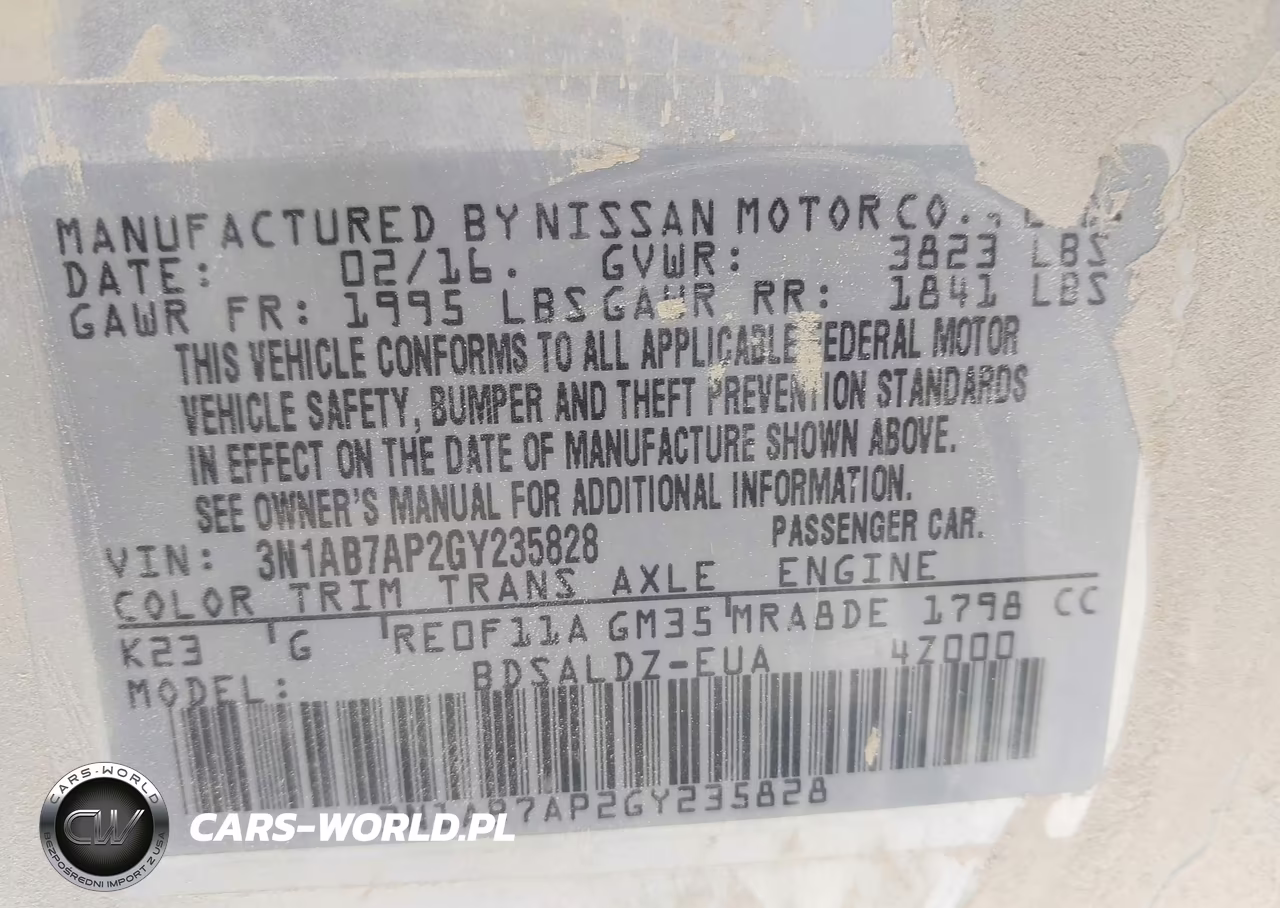 2016 Nissan Sentra Fe+ S-S-Sl-Sr-Sv VIN:3N1AB7AP2GY235828 - 9
