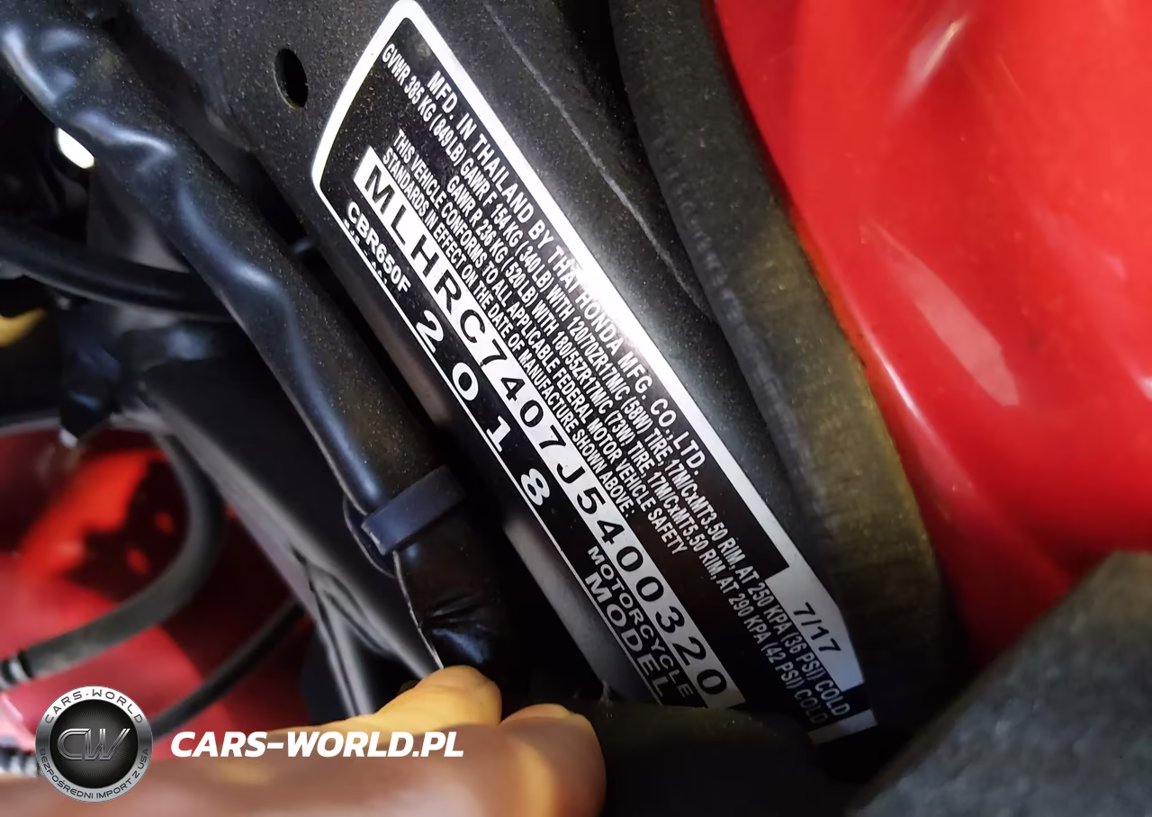 2018 Honda Cbr650 F VIN:MLHRC7407J5400320 - 10