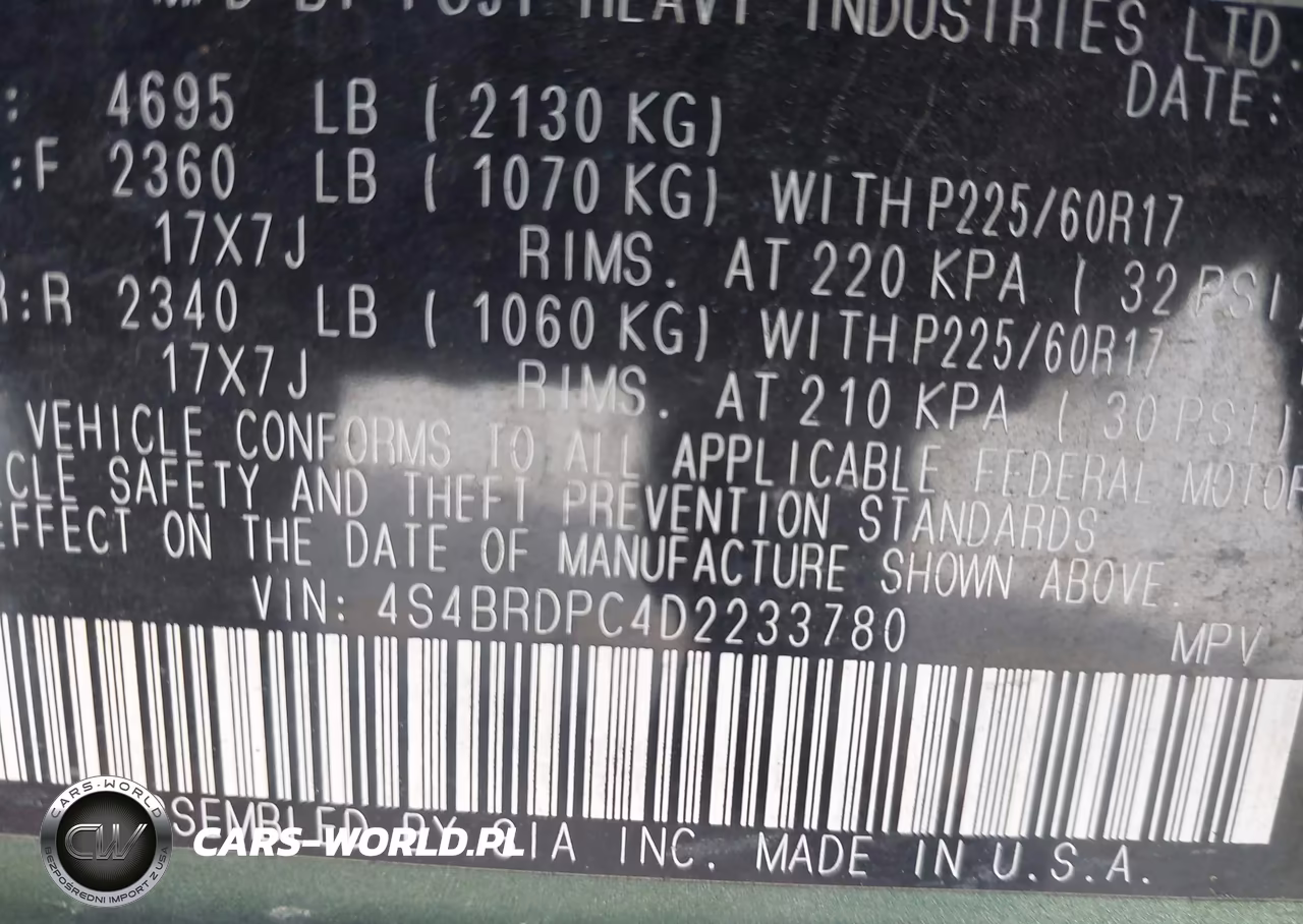 2013 Subaru Outback 3.6R Limited VIN:4S4BRDPC4D2233780 - 9