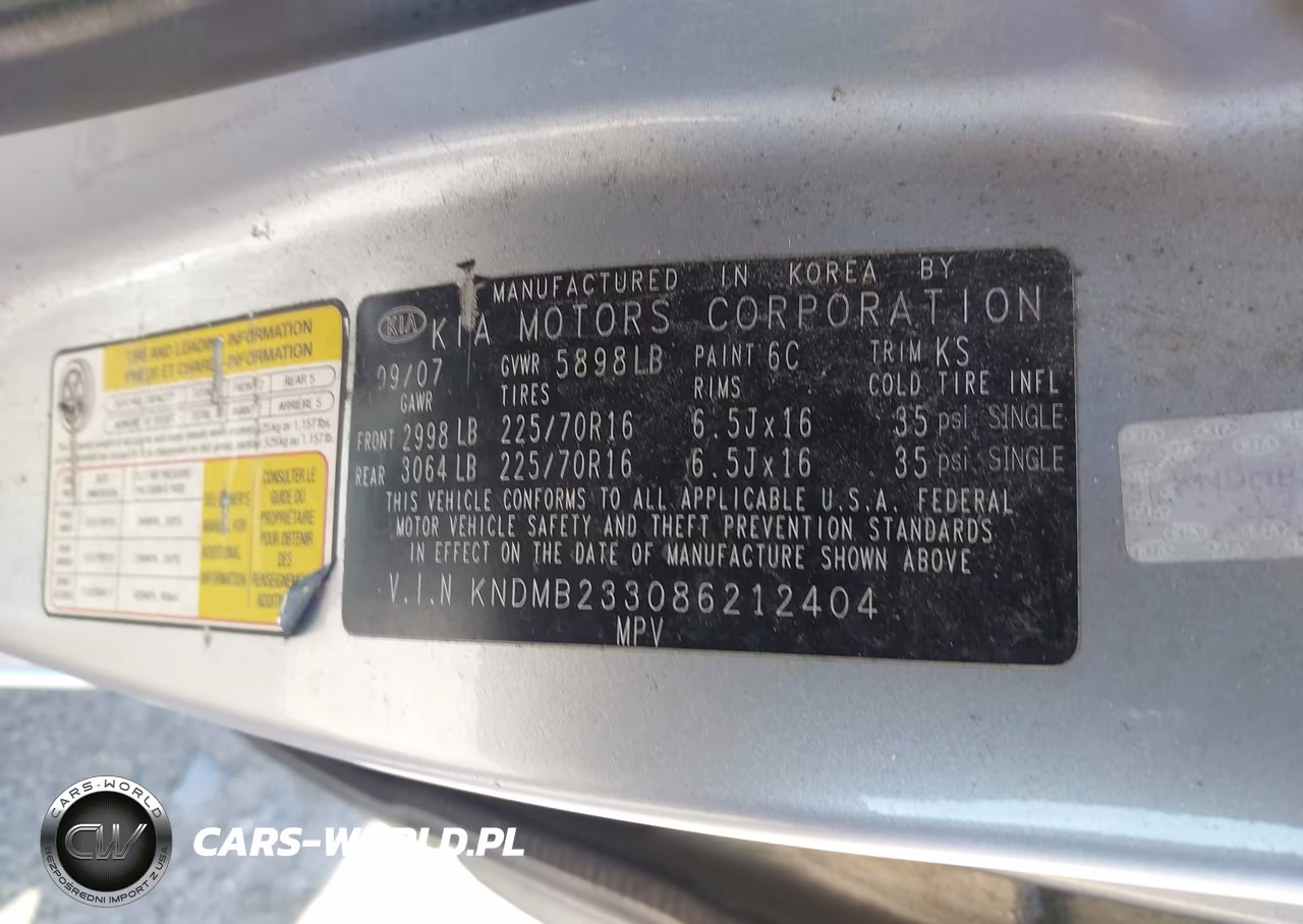 2008 Kia Sedona Lx VIN:KNDMB233086212404 - 9