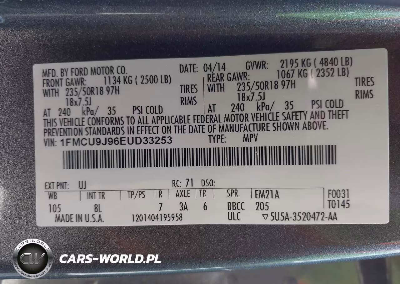 2014 Ford Escape Titanium VIN:1FMCU9J96EUD33253 - 9
