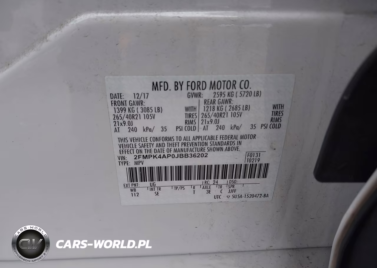 2018 Ford Edge Sport VIN:2FMPK4AP0JBB36202 - 9