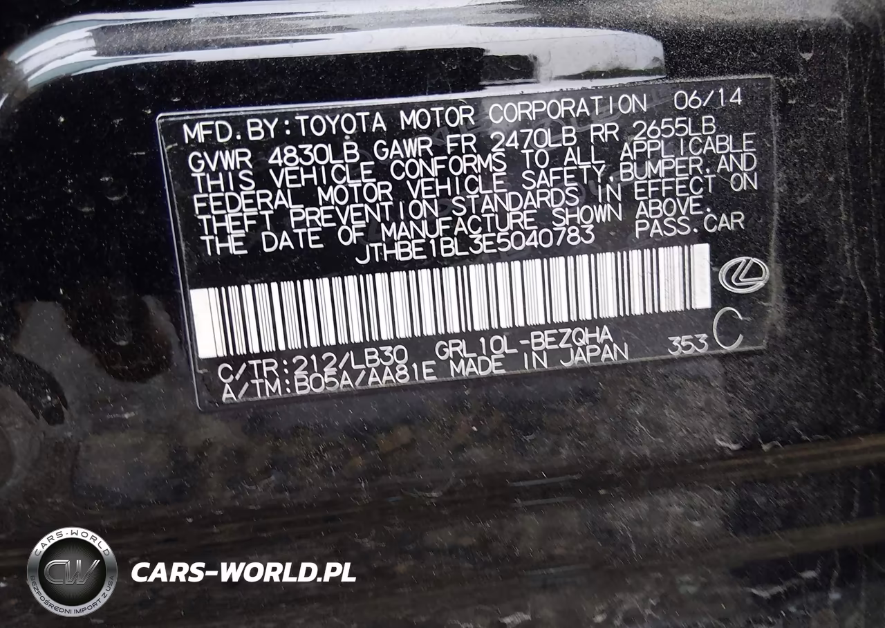 2014 Lexus Gs 350 VIN:JTHBE1BL3E5040783 - 9