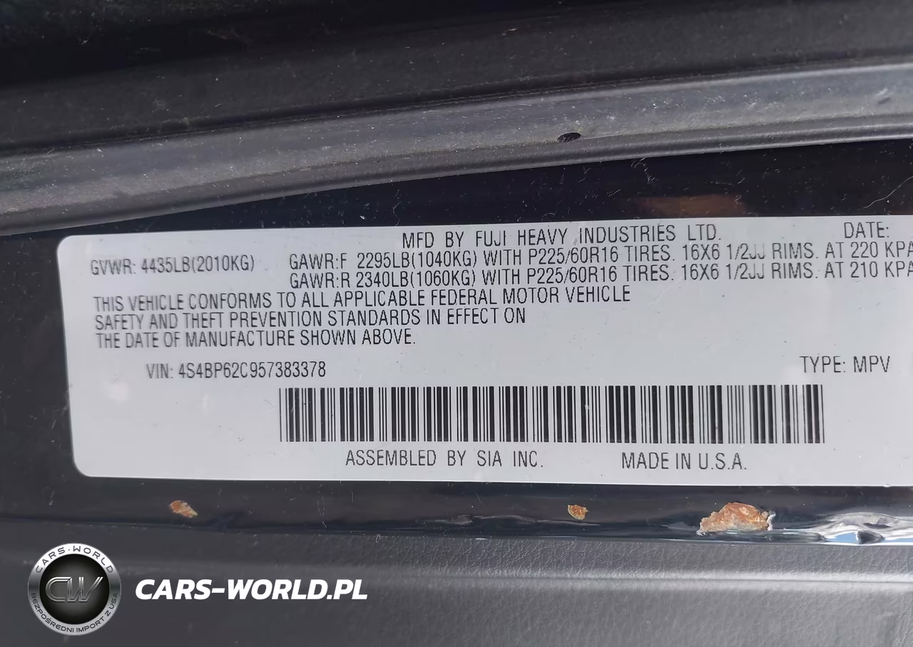 2005 Subaru Outback 2.5I Limited VIN:4S4BP62C957383378 - 9