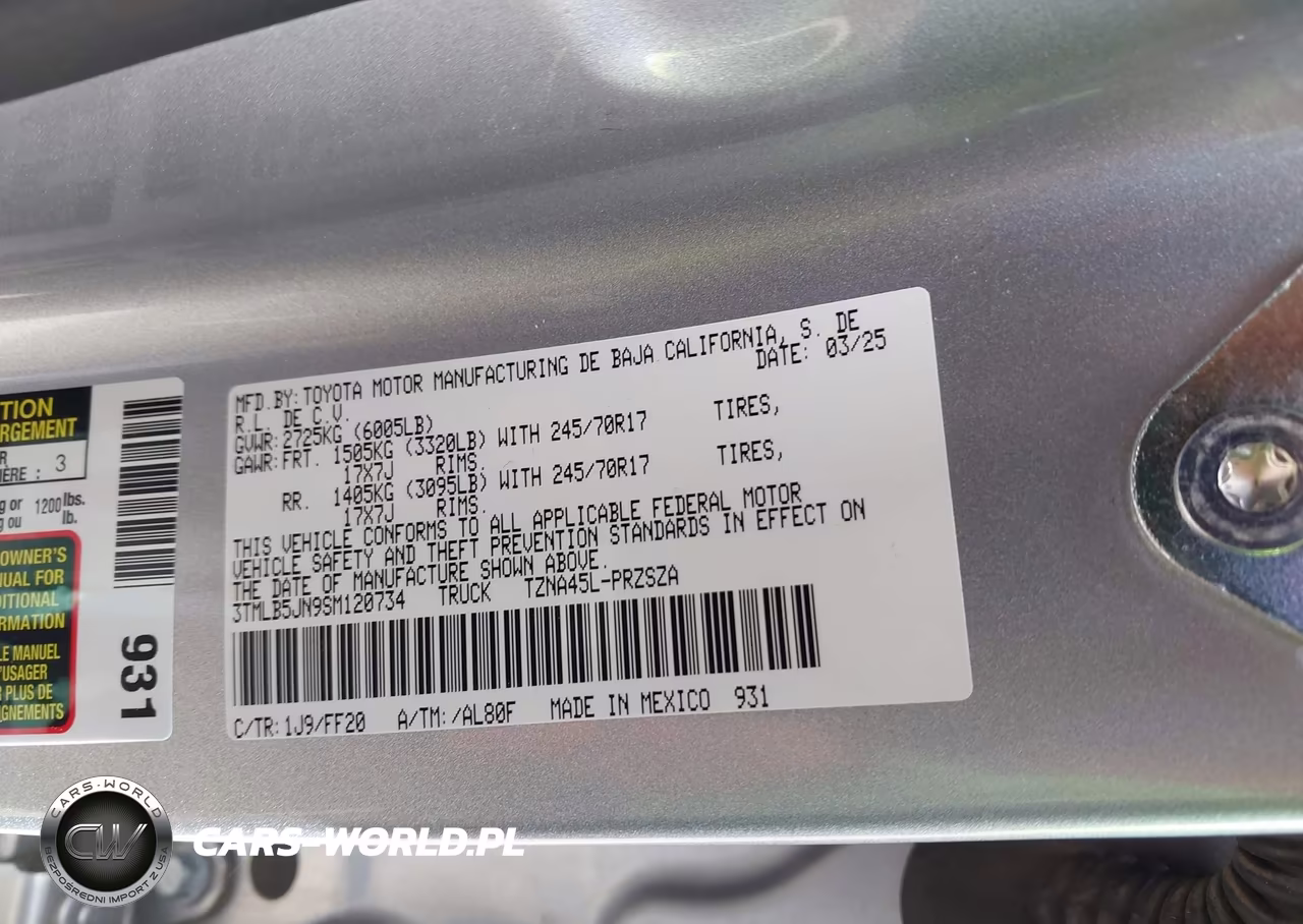 2025 Toyota Tacoma Sr5 VIN:3TMLB5JN9SM120734 - 9