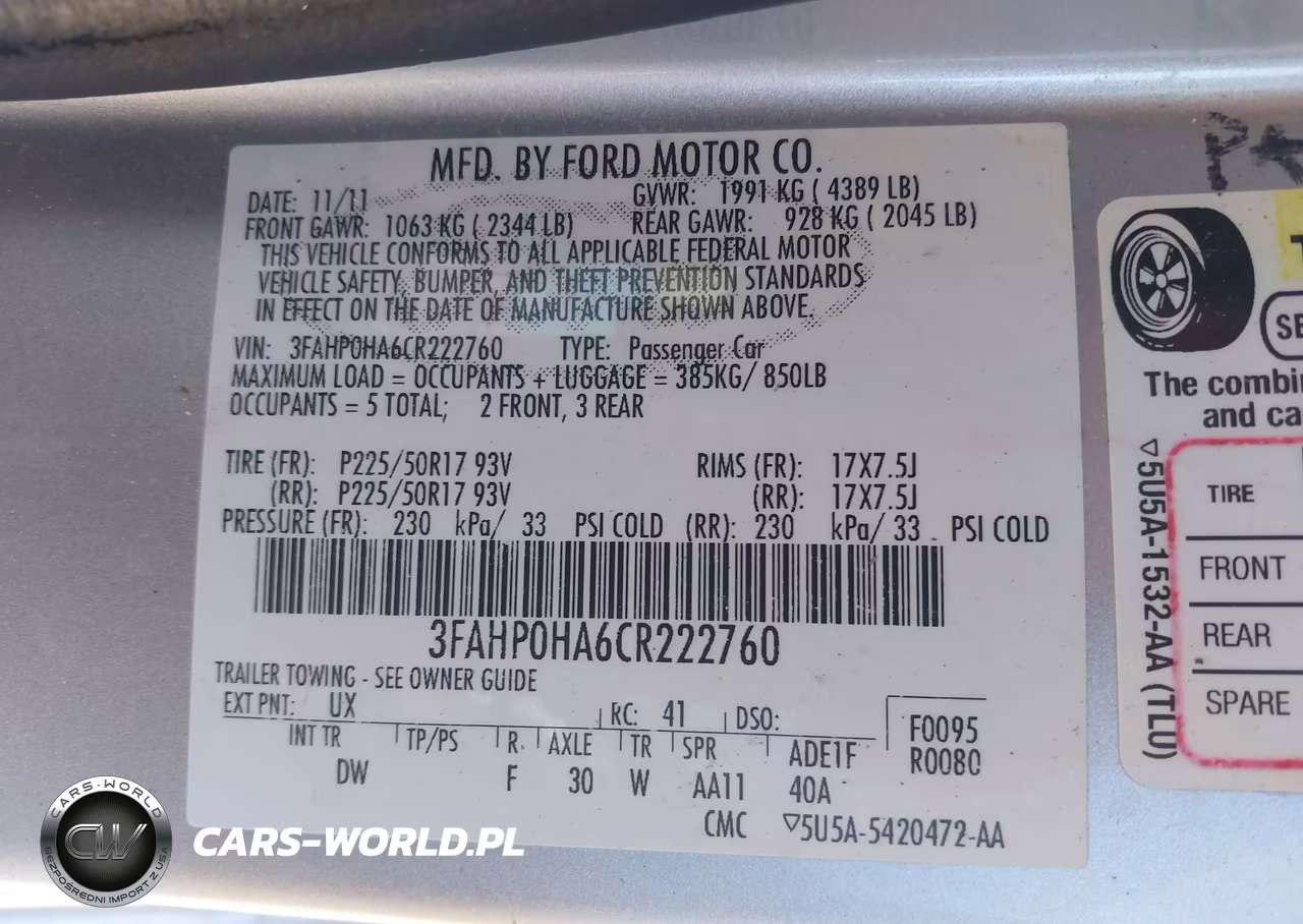 2012 Ford Fusion Se VIN:3FAHP0HA6CR222760 - 9