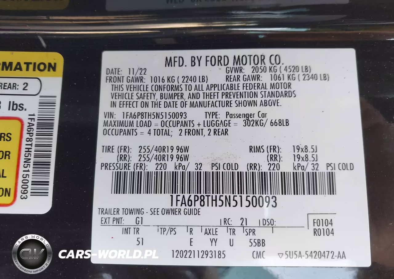 2022 Ford Mustang Ecoboost Premium Fastback VIN:1FA6P8TH5N5150093 - 9