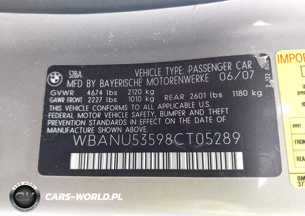 2008 BMW 528I VIN:WBANU53598CT05289 - 9