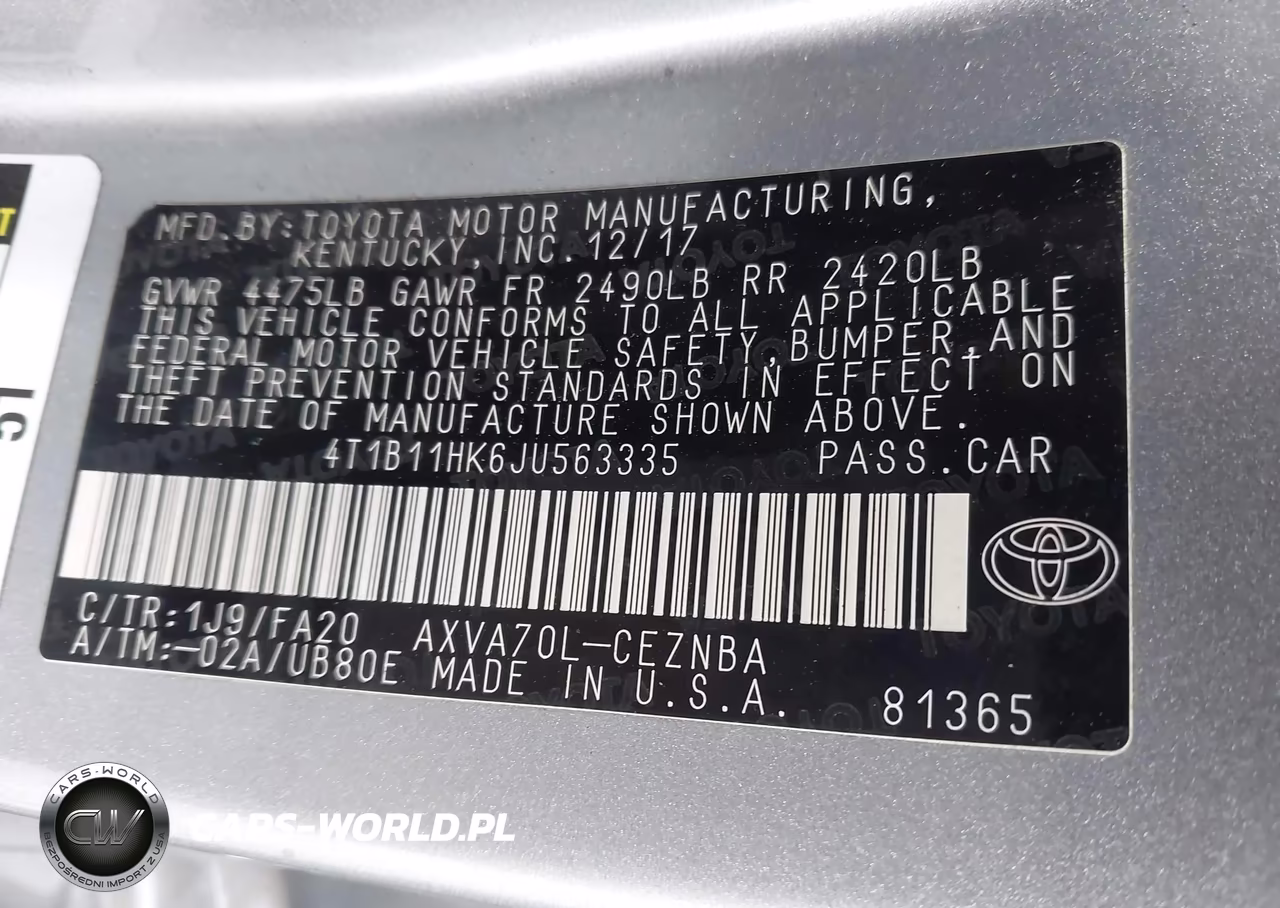 2018 Toyota Camry L-Le-Se-Xle VIN:4T1B11HK6JU563335 - 9