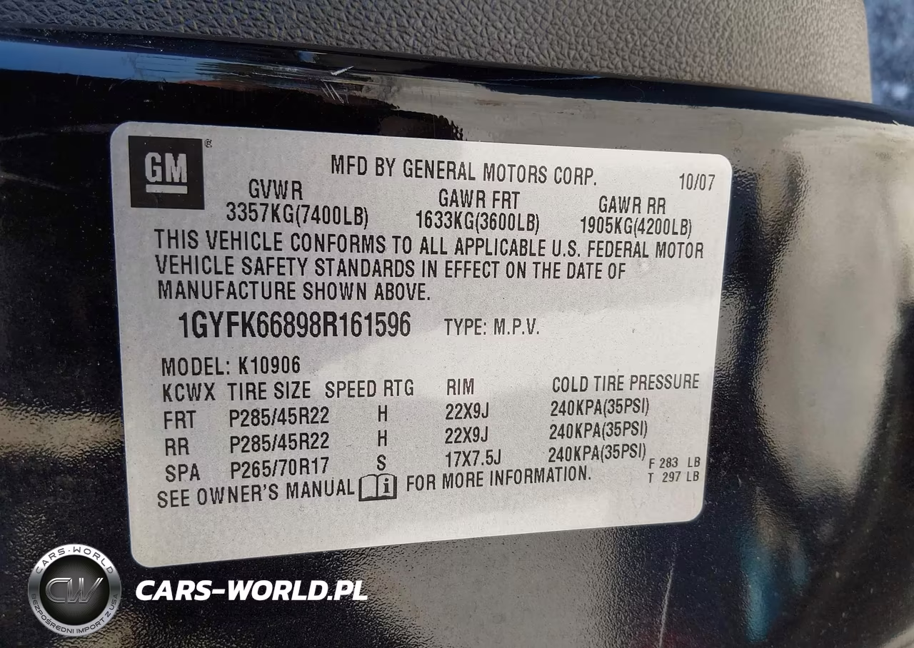2008 Cadillac Escalade Esv Standard VIN:1GYFK66898R161596 - 9