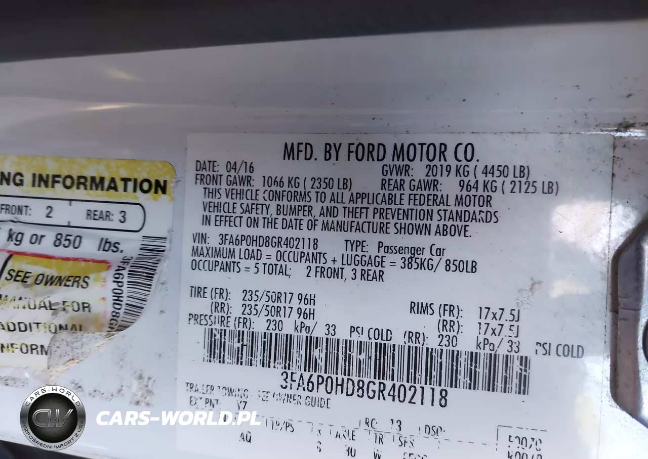 2016 Ford Fusion Se VIN:3FA6P0HD8GR402118 - 9