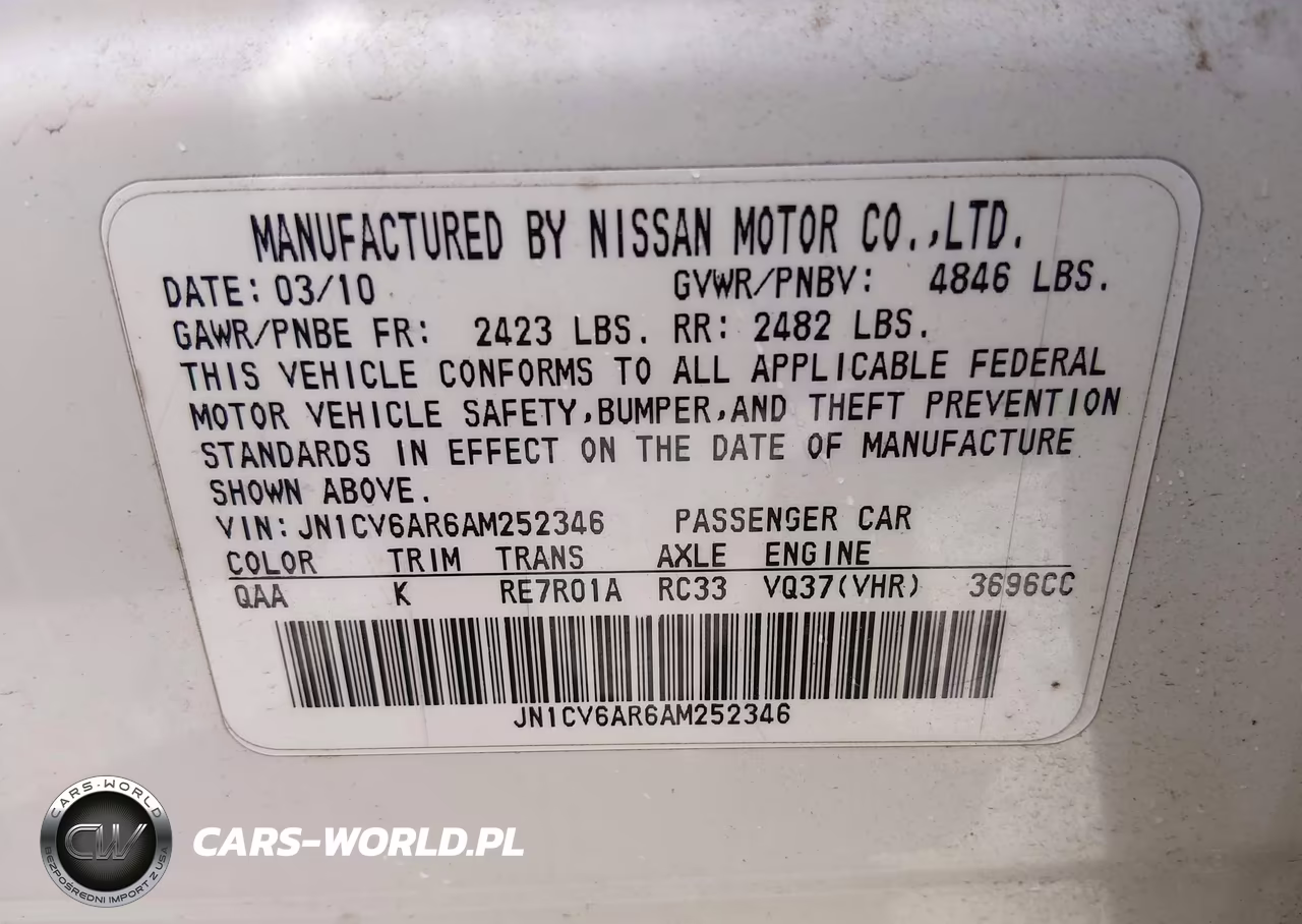 2010 Infiniti G37X VIN:JN1CV6AR6AM252346 - 9