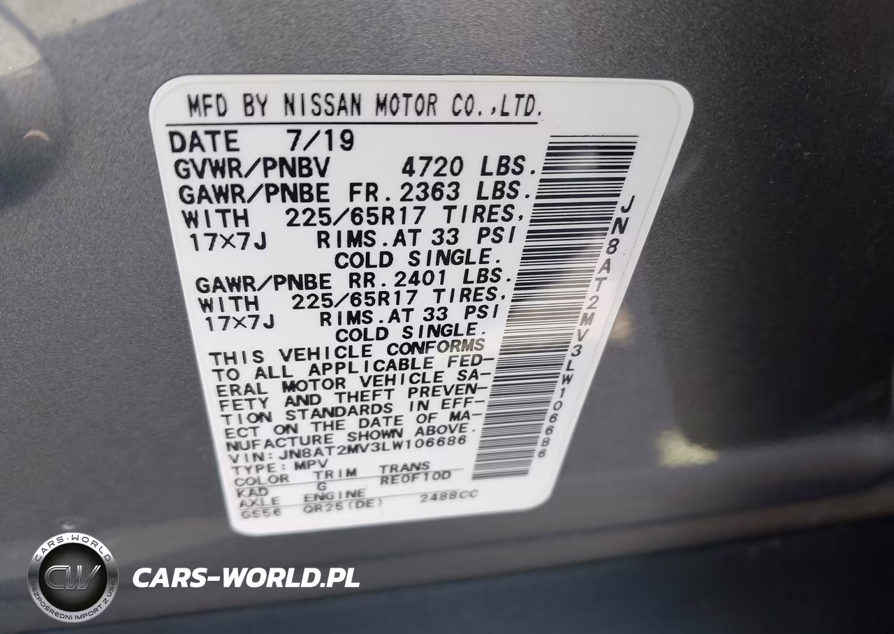 2020 Nissan Rogue Sv Intelligent Awd VIN:JN8AT2MV3LW106686 - 9