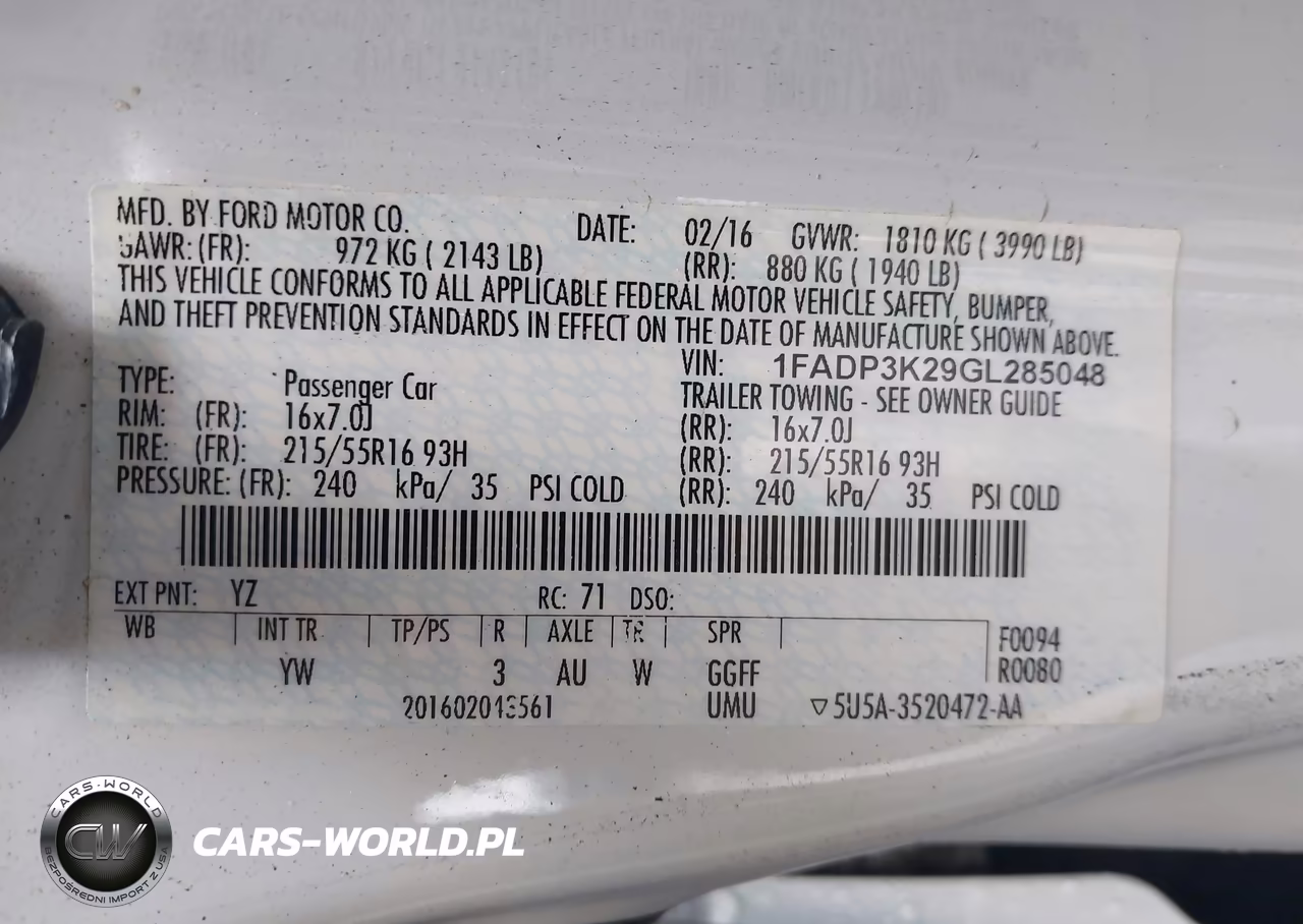 2016 Ford Focus Se VIN:1FADP3K29GL285048 - 9