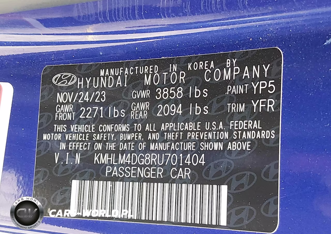 2024 Hyundai Elantra Sel VIN:KMHLM4DG8RU701404 - 9