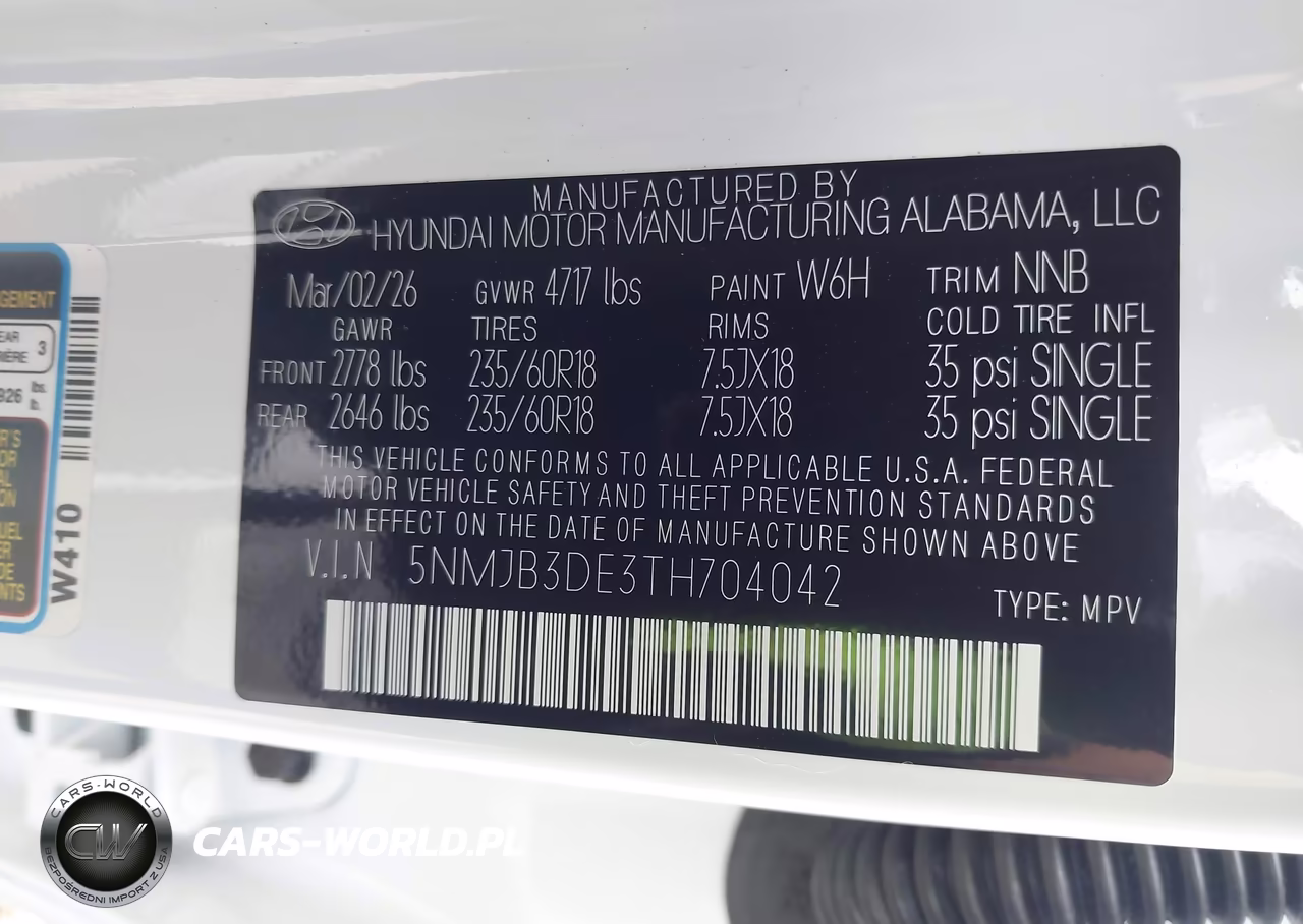 2026 Hyundai Tucson Sel VIN:5NMJB3DE3TH704042 - 9