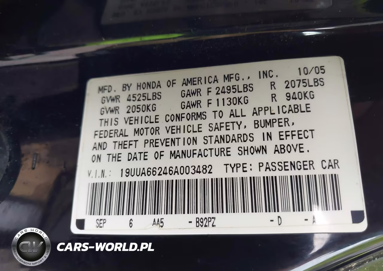 2006 Acura Tl VIN:19UUA66246A003482 - 9
