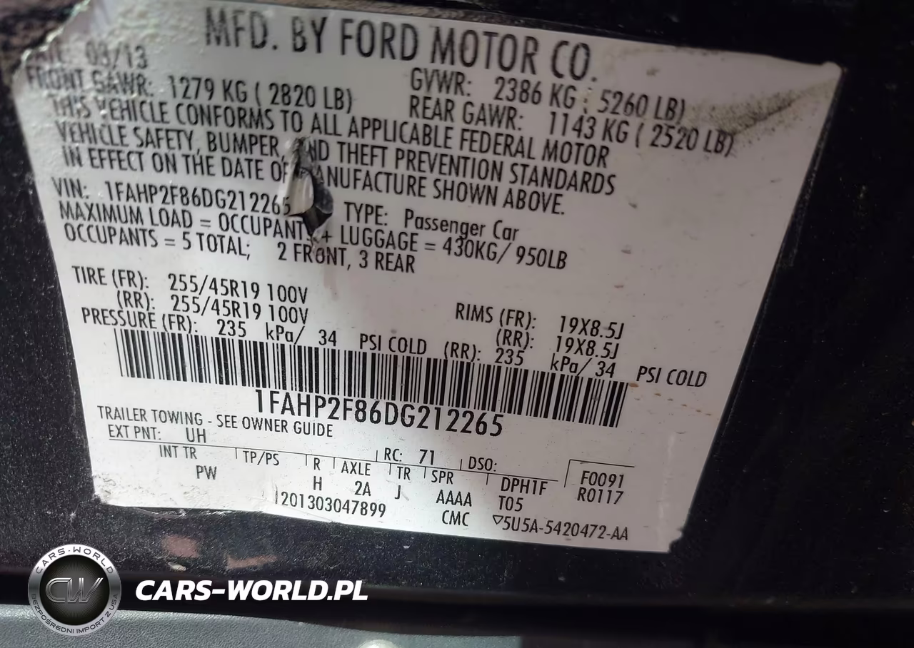2013 Ford Taurus Limited VIN:1FAHP2F86DG212265 - 9