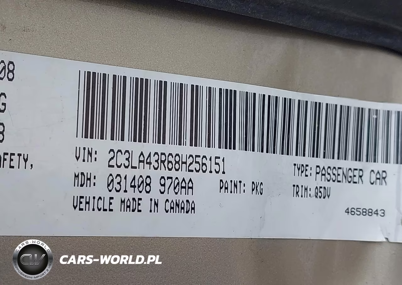 2008 Chrysler 300 Lx VIN:2C3LA43R68H256151 - 9