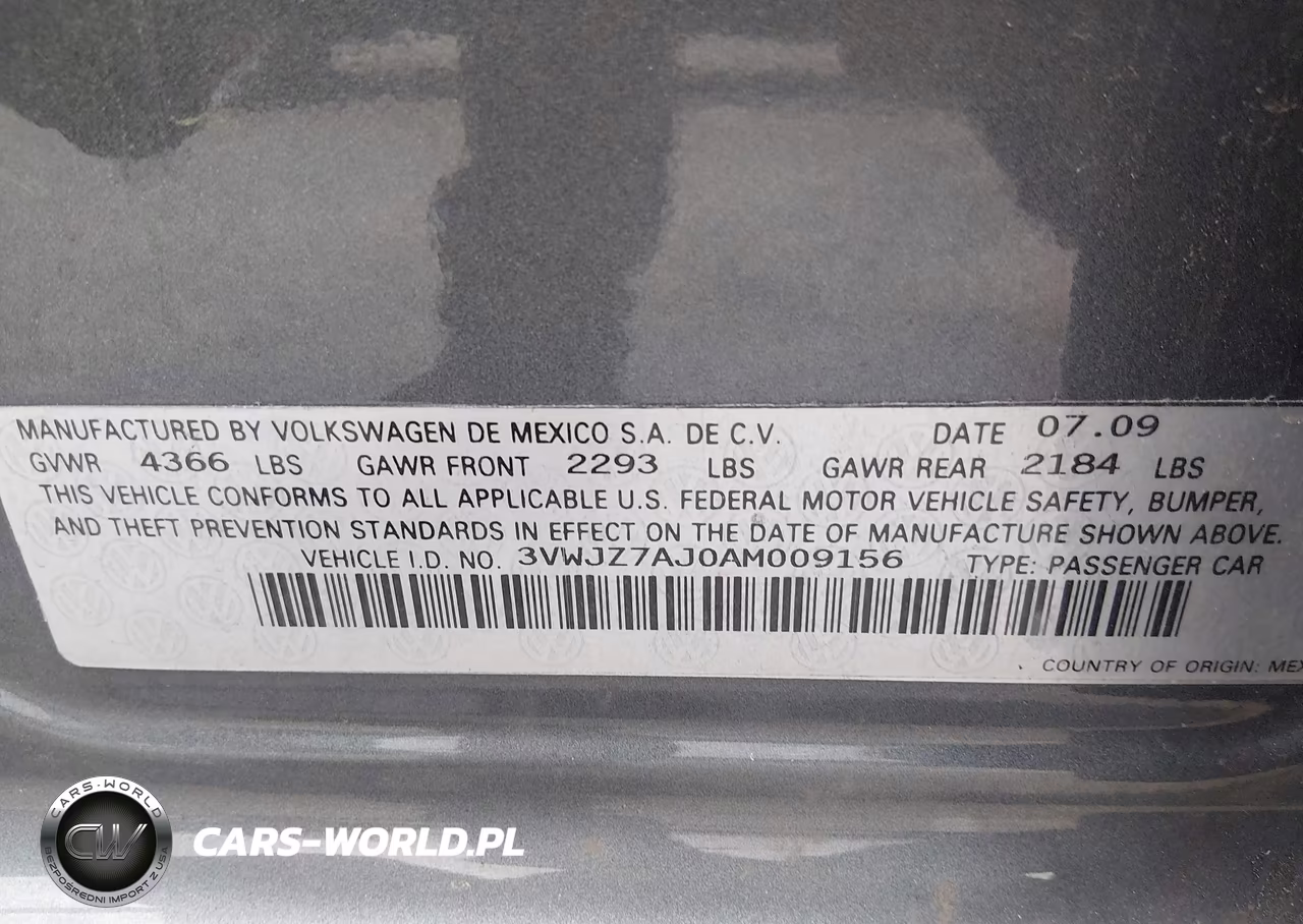 2010 Volkswagen Jetta S VIN:3VWJZ7AJ0AM009156 - 9