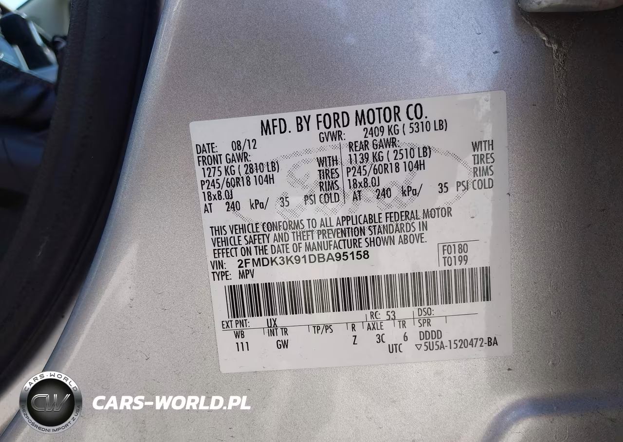 2013 Ford Edge Limited VIN:2FMDK3K91DBA95158 - 9