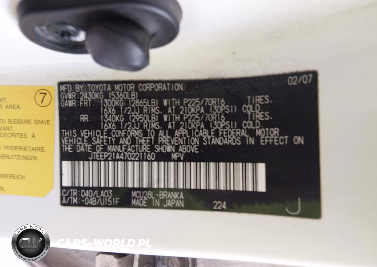 2007 Toyota Highlander V6 VIN:JTEEP21A470221160 - 9