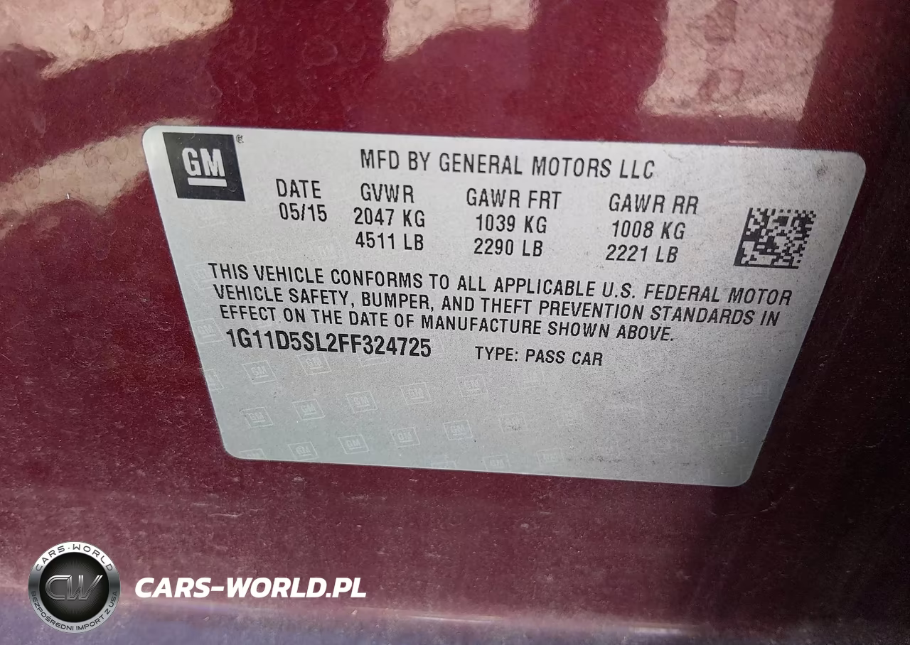 2015 Chevrolet Malibu 2Lt VIN:1G11D5SL2FF324725 - 9