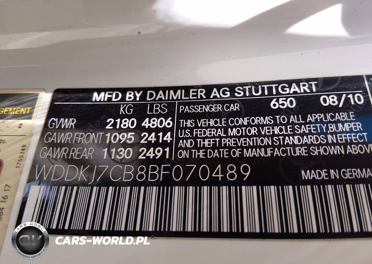 2011 Mercedes-Benz E 550 VIN:WDDKJ7CB8BF070489 - 9
