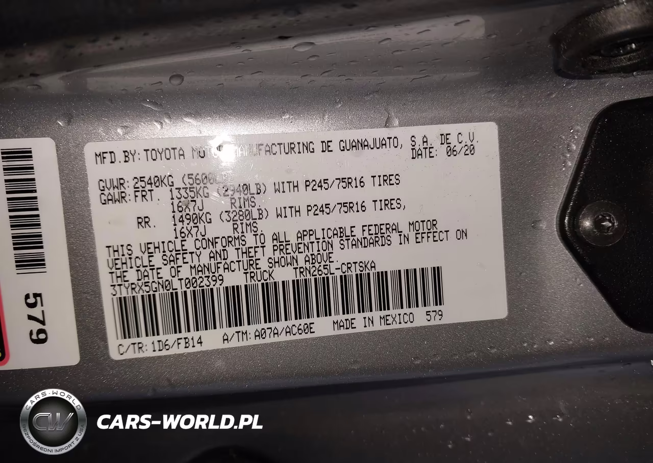 2020 Toyota Tacoma Sr VIN:3TYRX5GN0LT002399 - 9
