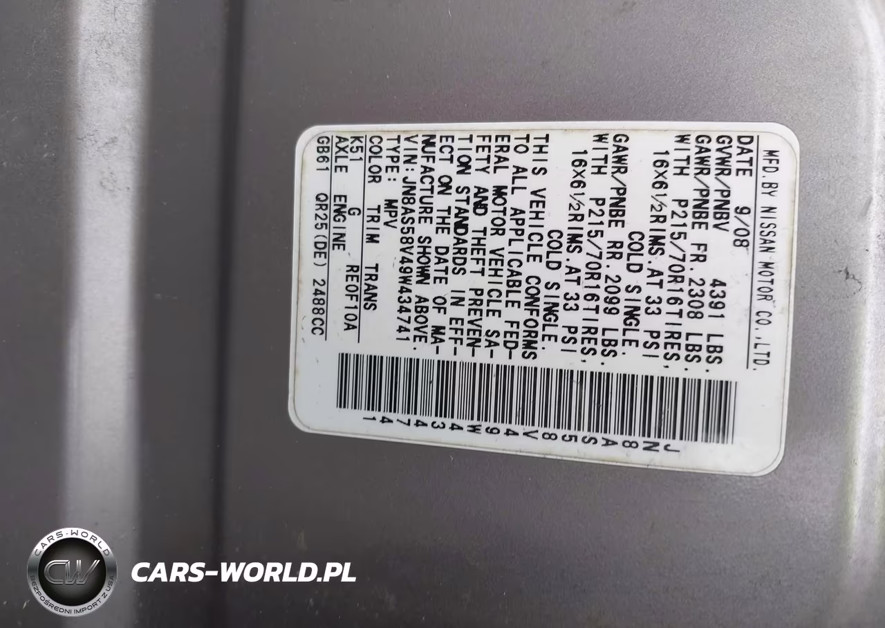 2009 Nissan Rogue S VIN:JN8AS58V49W434741 - 9